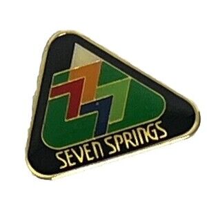 Ski Resort Lapel Hat Pin Vintage Seven Spring Pennsylvania Skiing Travel Pinback